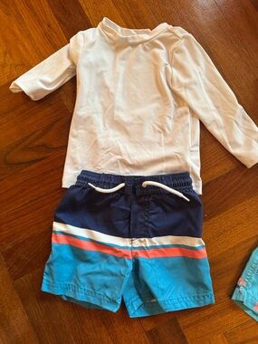 Kids Blue Stripe Swim Shorts - Unbranded
